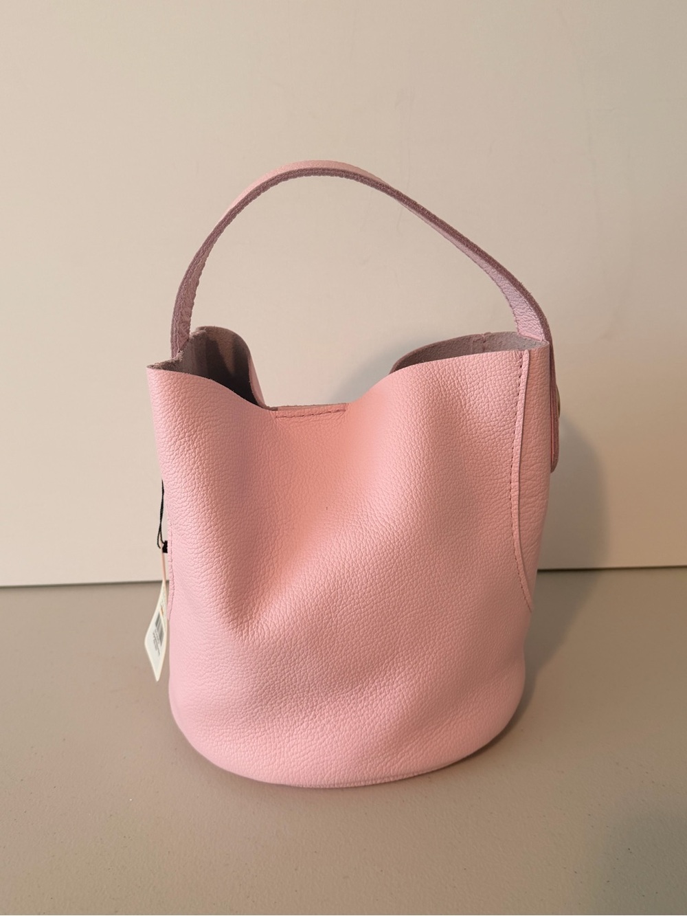 Portland leather large  Pink a boo Belle bucket no strap